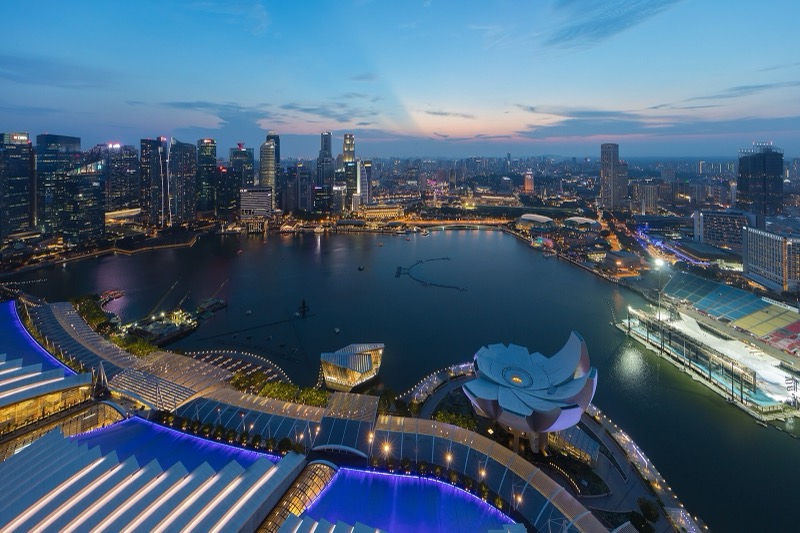 The Marina Bay financial district, Singapore