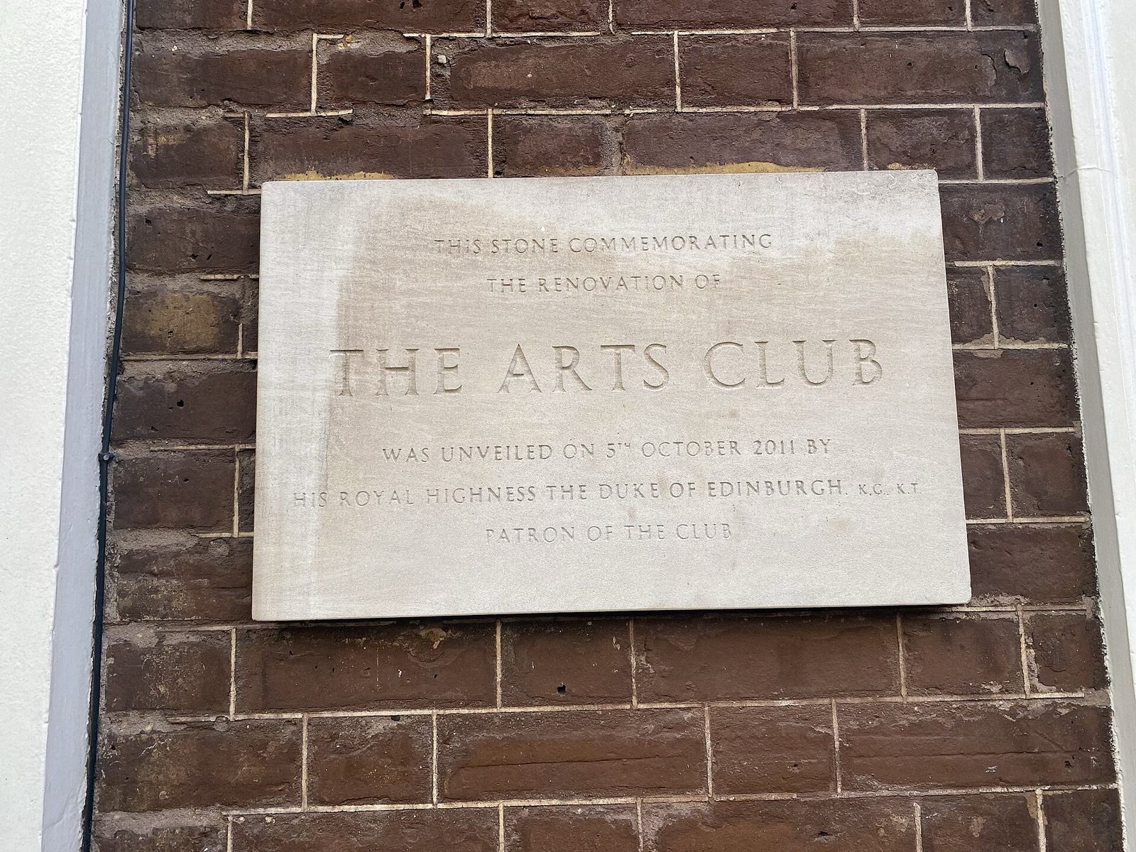The Arts Club — Renovation stone of The Arts Club, Dover Street, Mayfair, May 2022